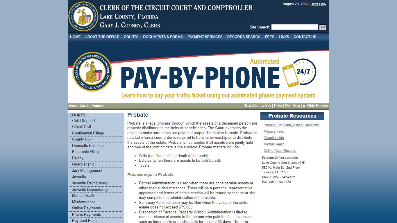 Probate - Lake County Clerk of Circuit & County Courts